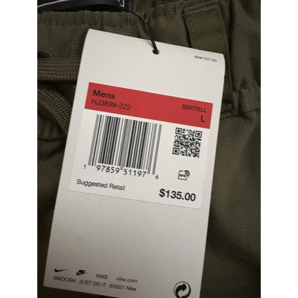 NEW Nike Devin Booker Dri-Fit Tear Away Pants Olive Mens Size Large HJ3899-222